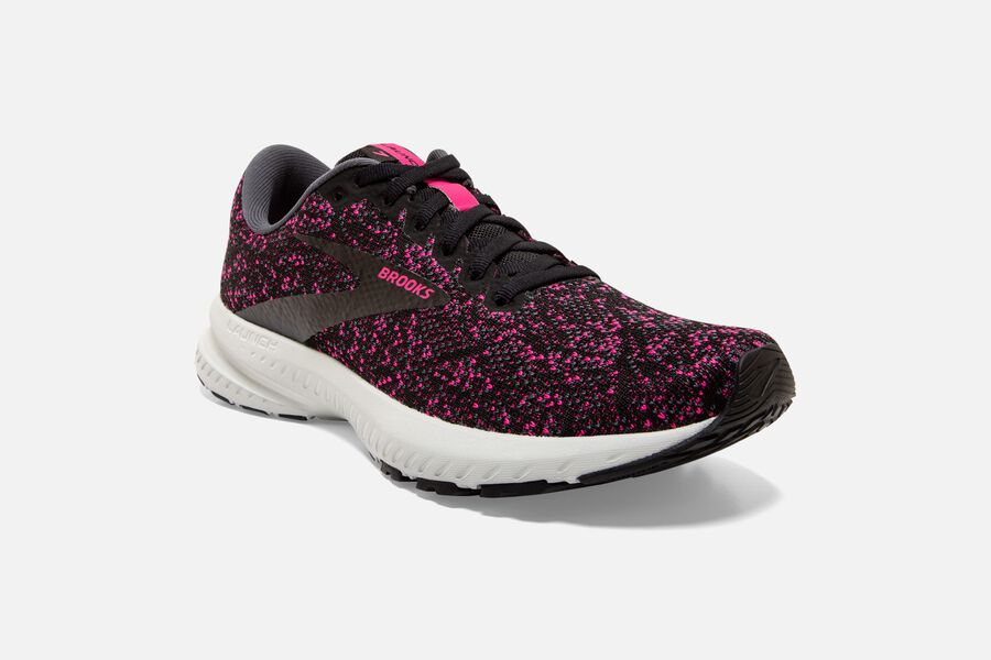 Brooks Running Shoes Womens Black/Red - Launch 7 Road - 8736-ZXLHQ